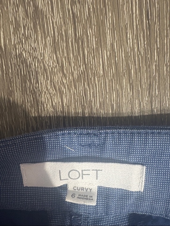 LOFT Blue Wide-Leg Dress Pants - Picture 3 of 6